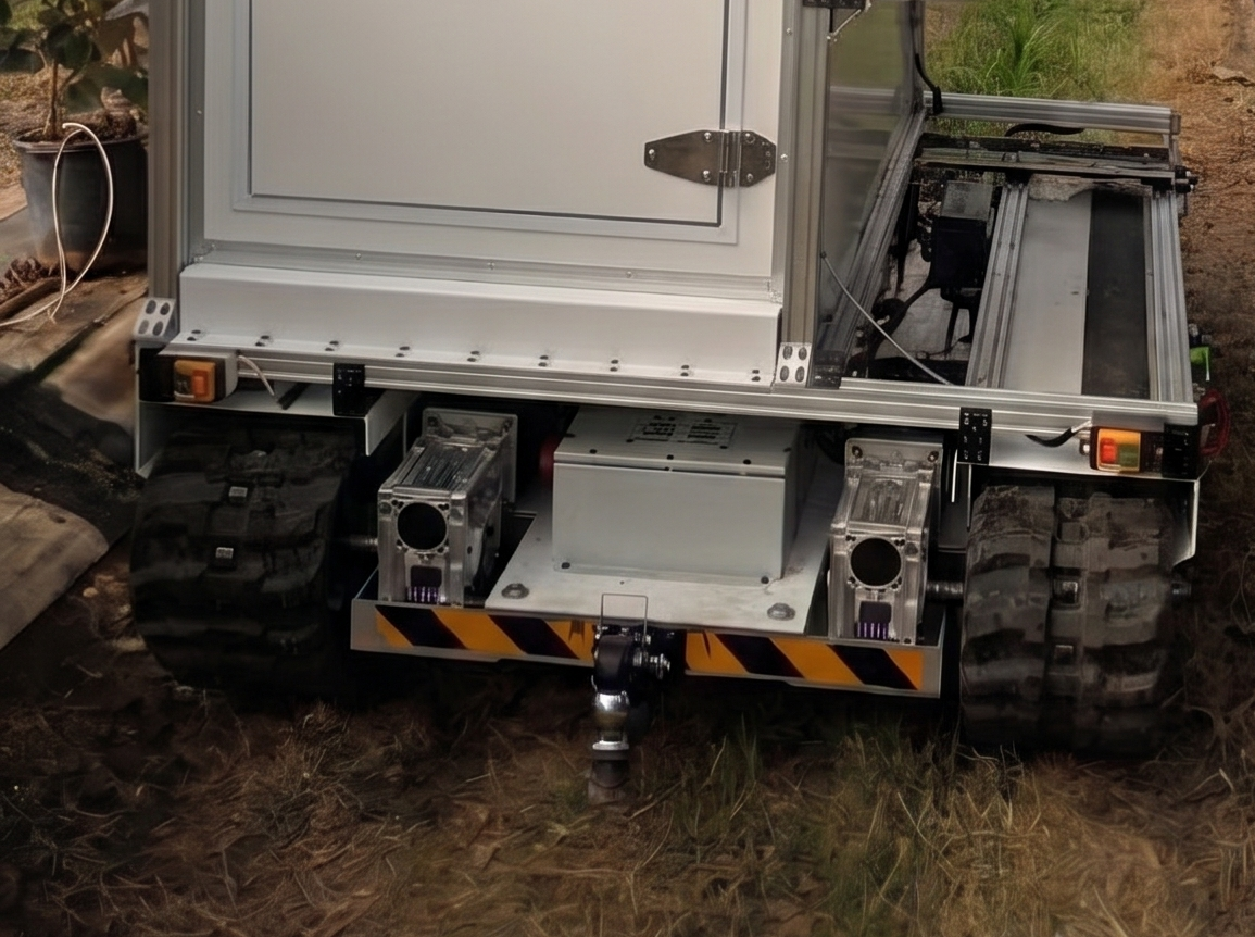 Forager platform with tow hitch and slasher attachment